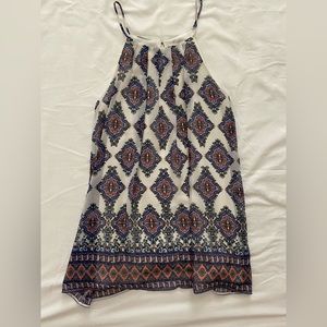 White patterned mini dress